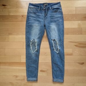 Indigo Rein Distressed Blue Skinny Jeans | Stretch Denim